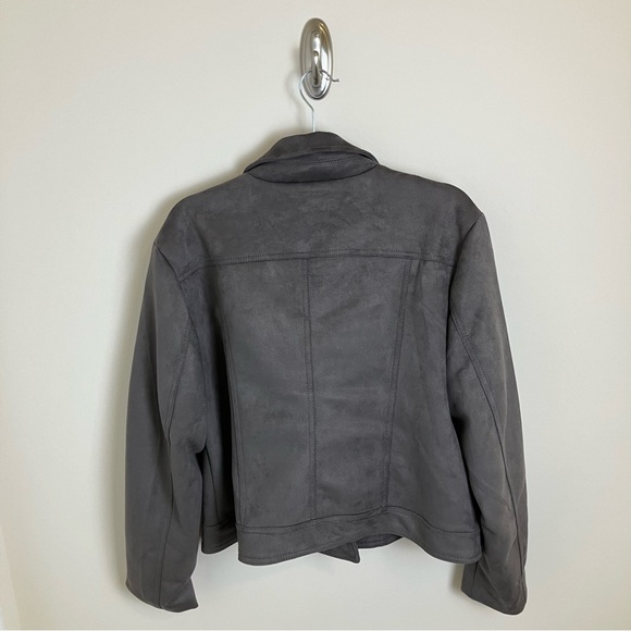 Nordstrom Philosophy Gray Suede Moto Jacket Grey Suede Moto Jacket Extra Large - Picture 10 of 14